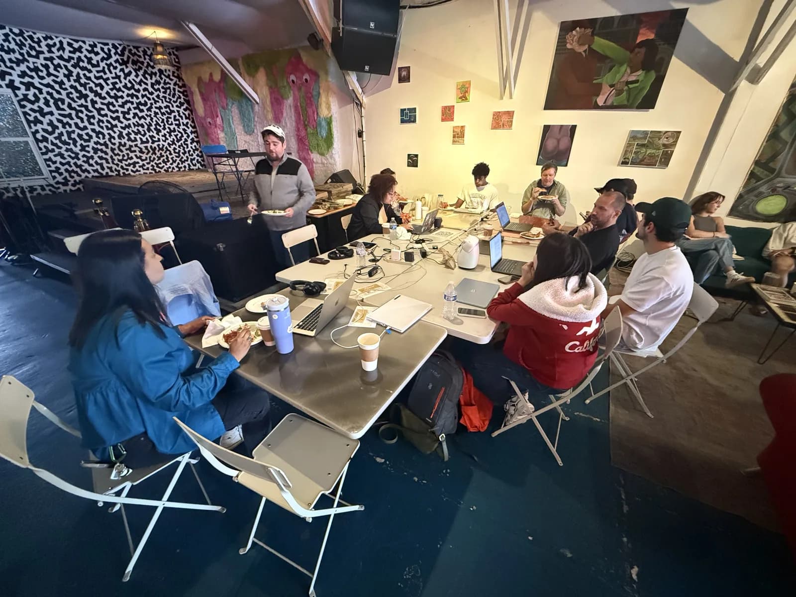 The first Sharathon community working together around a long table